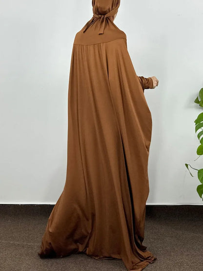 Islamic Abaya Modesty Ramadan Dress Muslim Abayas Hooded Long Sleeve One-piece Prayer Hijab Dress Women Jilbabs Turkish Kaftans.