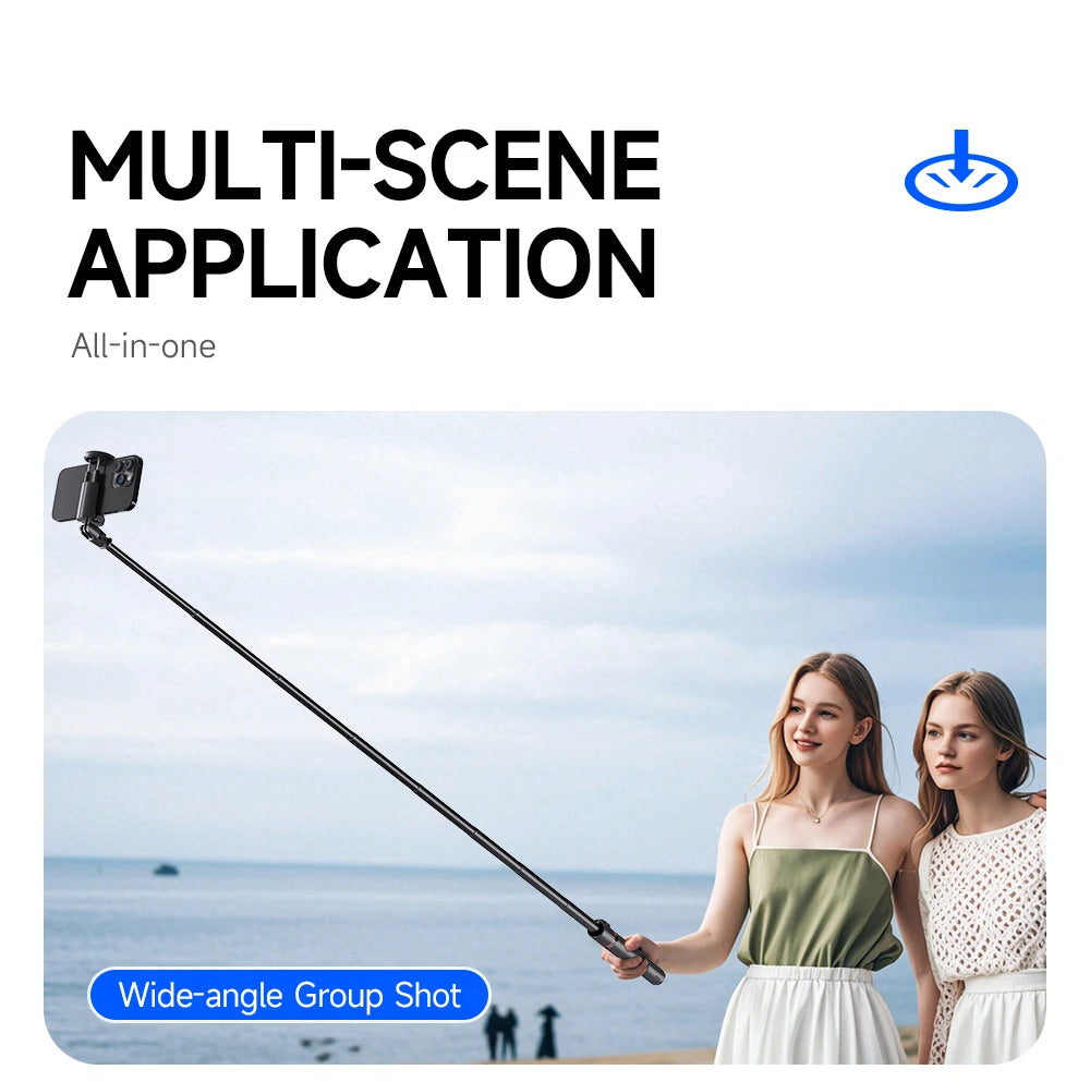 TT01 1770mm All-in-one Auto Pop Open Tripod Bluetooth Remote Tripod Bounce Selfie Stick Phone Holder for Vlog/Video