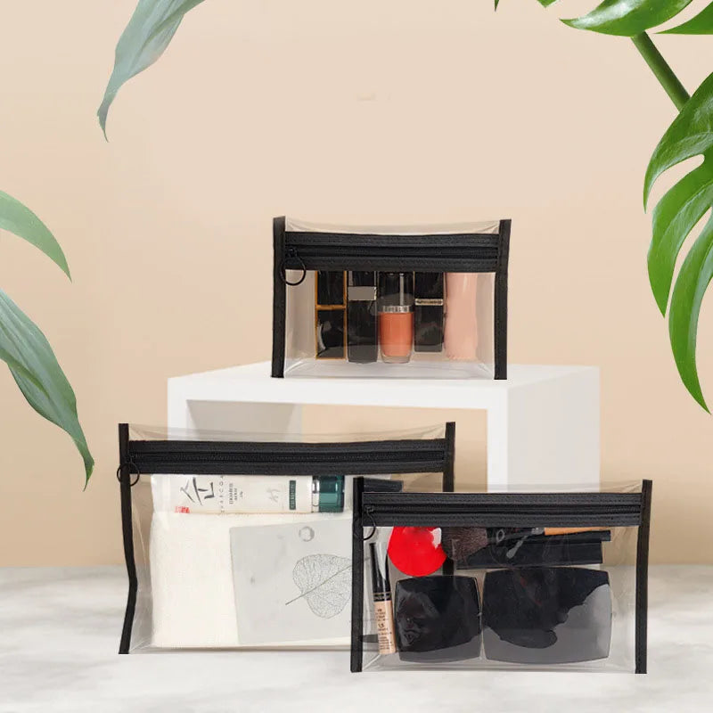 Wash Transparent Cosmetic Bag for Women Clear Zipper Makeup Bag Travel Female Makeup Brush Holder Organizer Toiletry Bag Clutch.