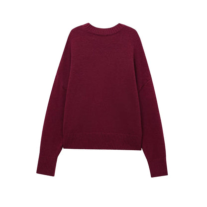TRZA-Damen Soft Touch Übergroßer Strickpullover, O-Ausschnitt, lange Ärmel, weibliche Pullover, schicke Tops, Mode
