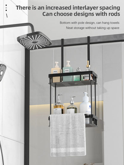 1 Stück Duschregal über der Tür, Badezimmer-Aufbewahrungsregal, Badezimmer-Hängeregal, doppelschichtiges Duschregal, Badezimmer-Caddy Organiz