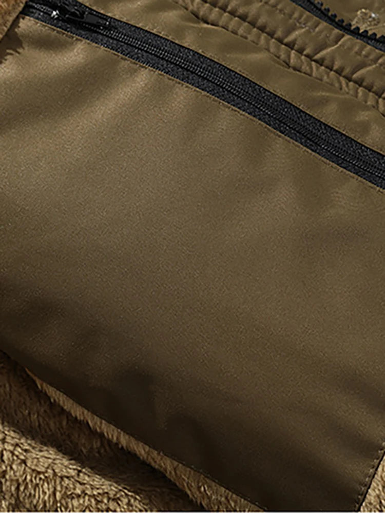 Men's Casual Trend Korean Version Of The New Raccoon Fur Collar Mouth In The Long Cold Warm Cotton Jacket Thickening.