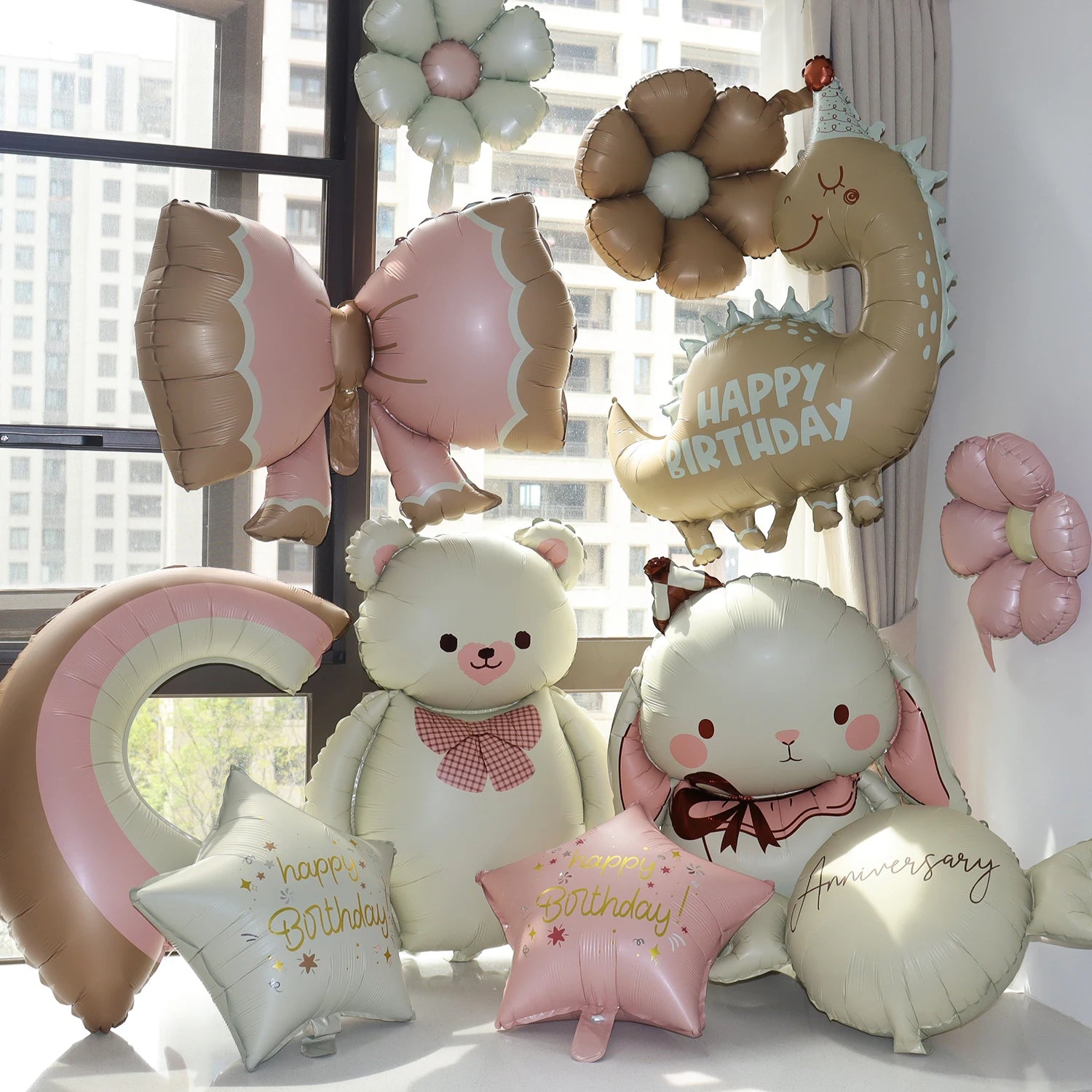 Matte 3D Herz Liebe dich Bär Aluminium Folie Ballon Hochzeit Dekoration Geschenke Schleife Stern Gänseblümchen Regenbogen Alles Gute zum Geburtstag Party Ballon.