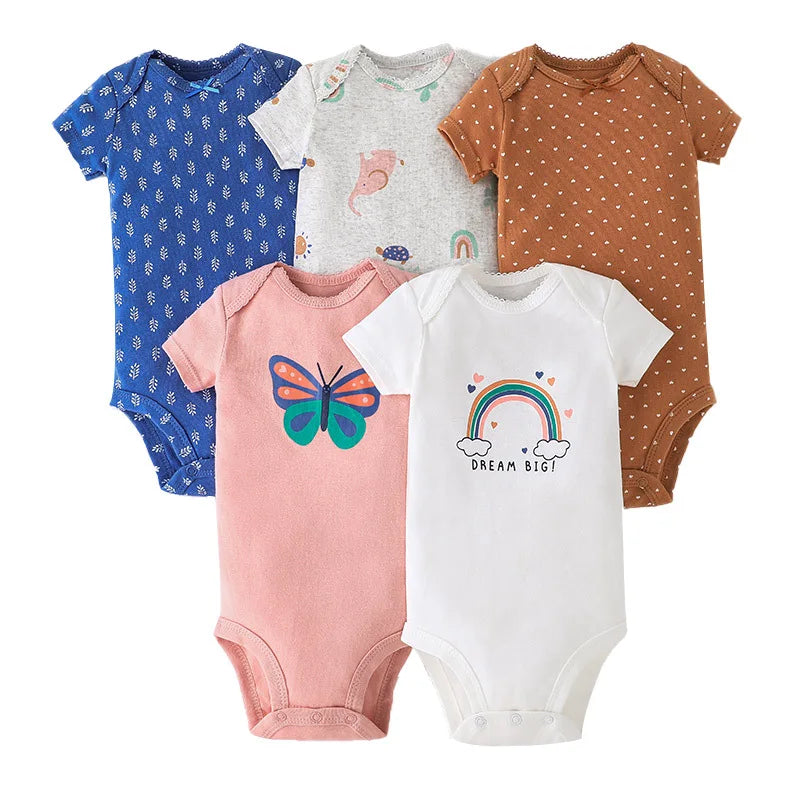 5 Pairs Neugeborenen Baby Body Kurzarm Infant Overall Kurzarm Baumwolle Overalls Neugeborenen Overall Kinder Baby Roup.