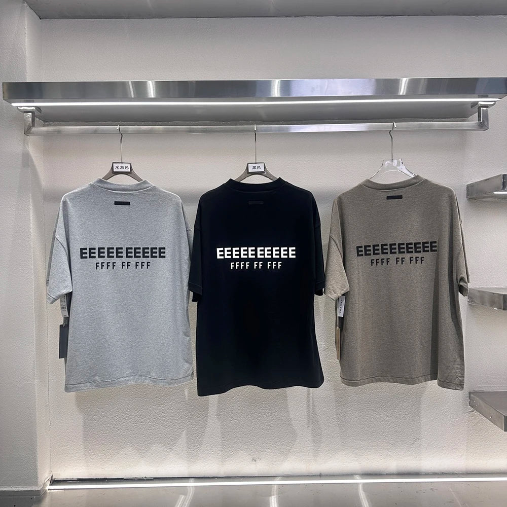 Men's Summer T shirt American Trendy Brand Tees Hiphop Streetwear Oversized Short Sleeve Cotton Tshirt Tops Tees.