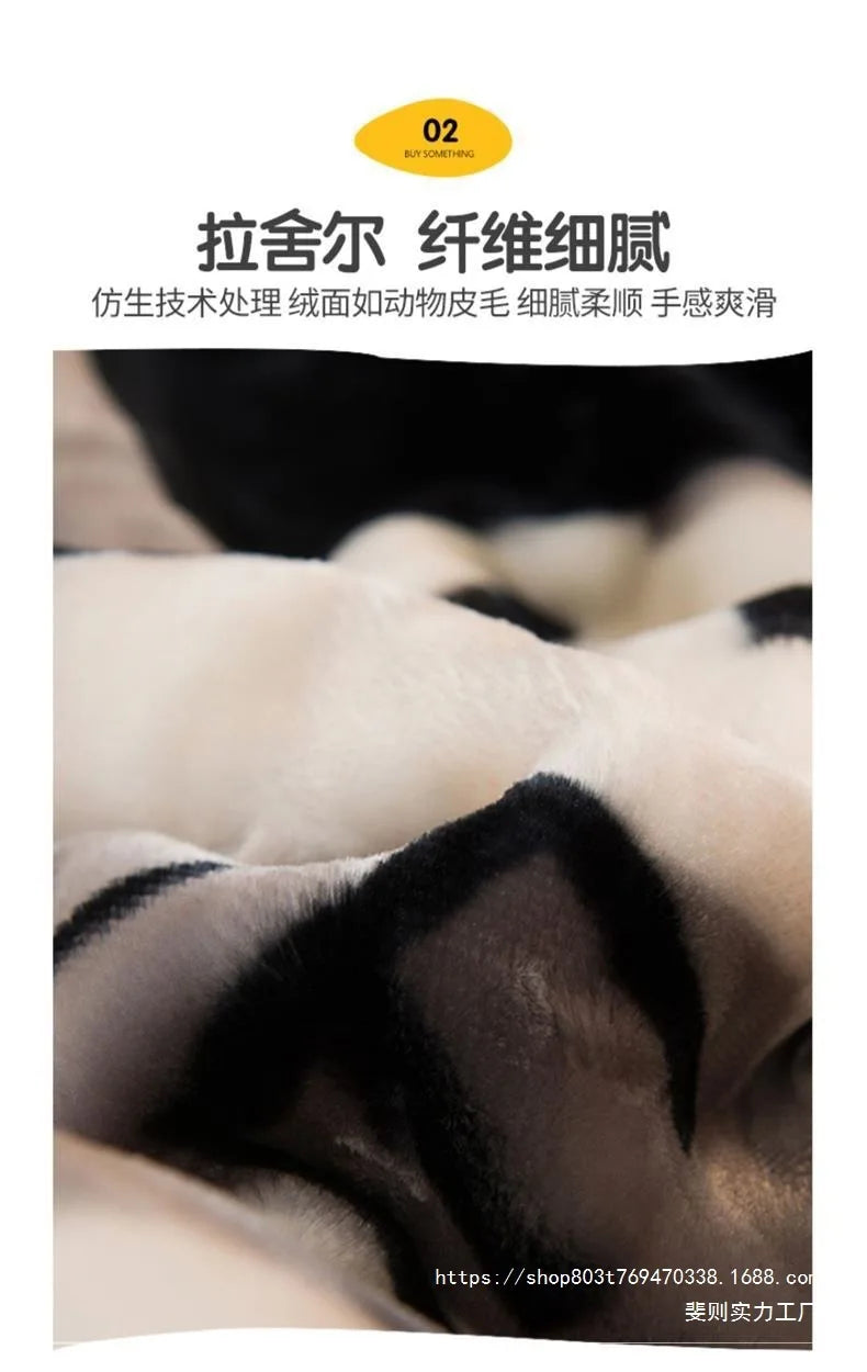 Thiened Double-layer Raschel Blanket Warm Coral Fce Wedding Blanket Single Double Bed Autumn Winter Warmth Cover Blanket.
