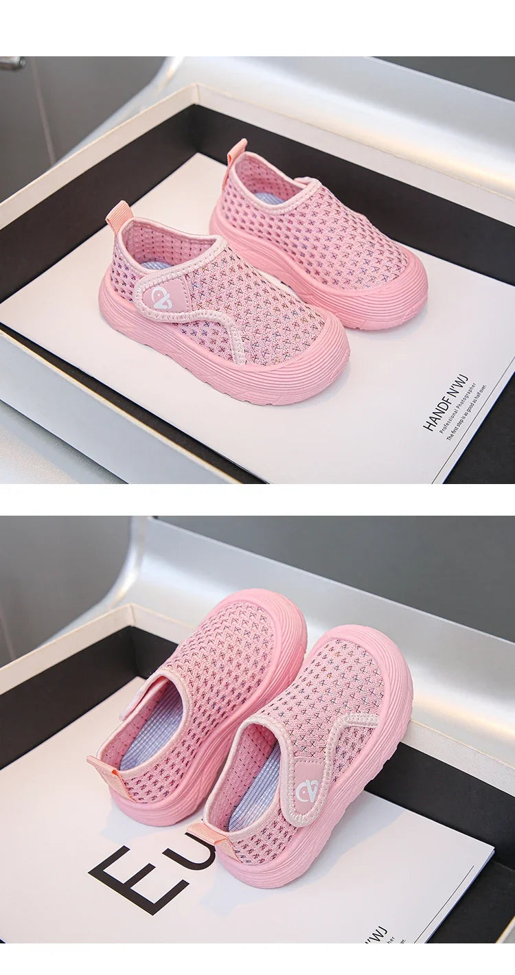 Students Casual Shoes Mesh Breathable Children Tennis Shoes Soft Bottom Comfortable 2025 New Fashion Kids Sports Shoes Non-slip.