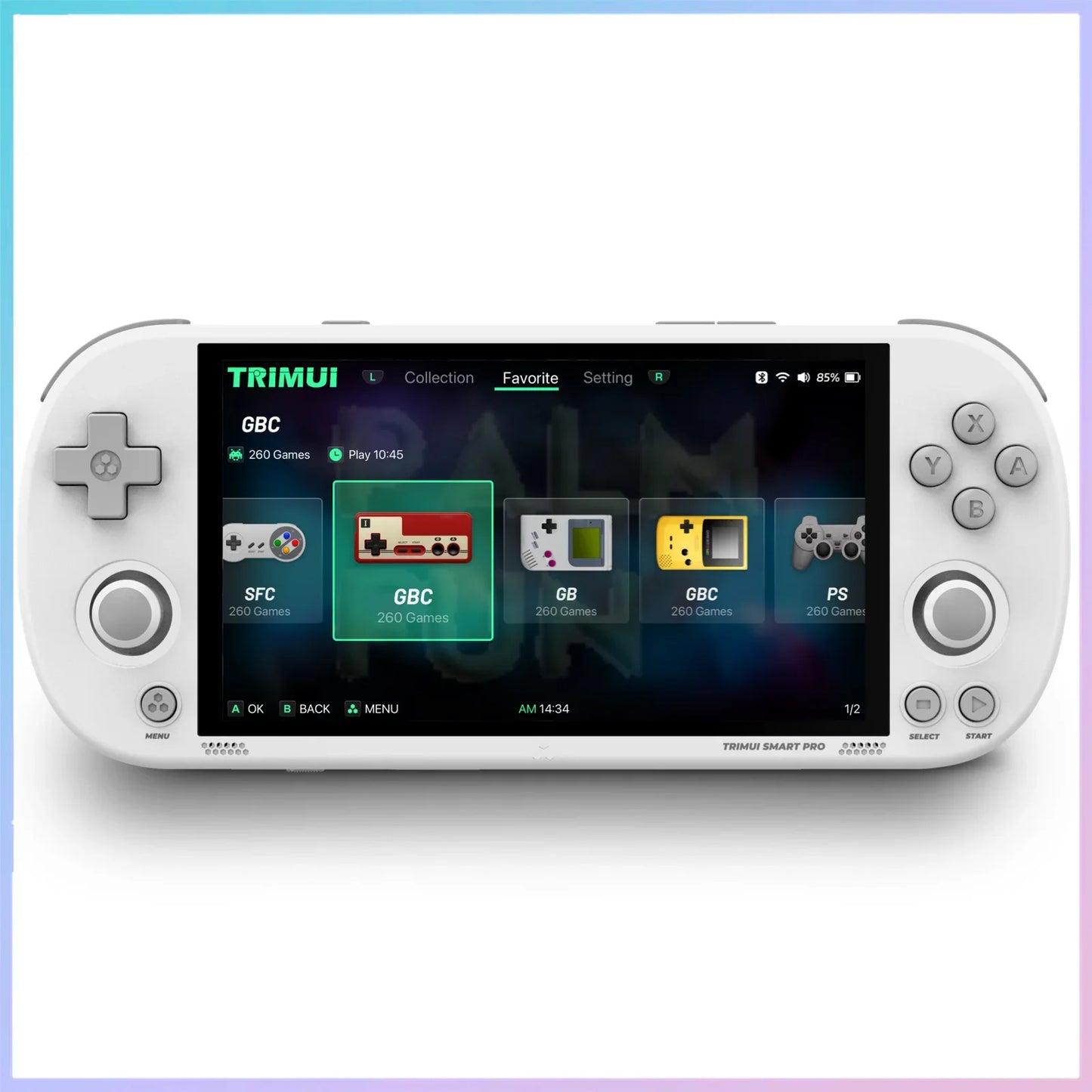 Trimui Smart Pro Portable Retro Arcade Game Console 4.96inch IPS Handheld Game Console Type-C LINUX HD Screen Smart Video Player.