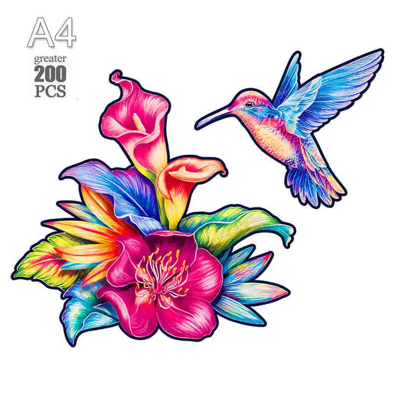 Irregular Shaped Wooden Animal Puzzle DIY Puzzle Party Games Educational Gift for Kids Holiday Gift Intelligent Cat Wood Jigsaw