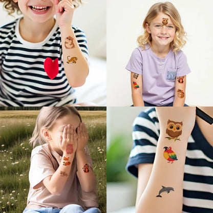 54 stücke Temporäre Tattoo Fictional Tier Darstellungen Cartoon Cartoon Tiere Wildlife Icons Temporäre Tattoo Aufkleber Für Arme.