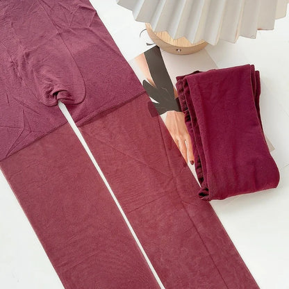 1/2Pcs Wine Red Stocking Tights Women Vintage Sexy Burgundy Thin Thick Super Elastic Anti-Hooker Senior Pantyhose Long Socks