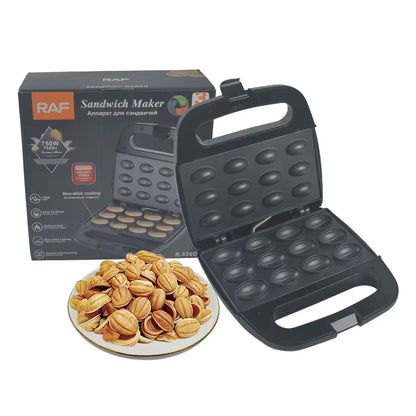 XEOLEO Electric Walnut Cake Waffle Maker 750W 12 Holes Pastry Nut Waffle Bread Maker Mini Baking Breakfast Machine Kitchen.