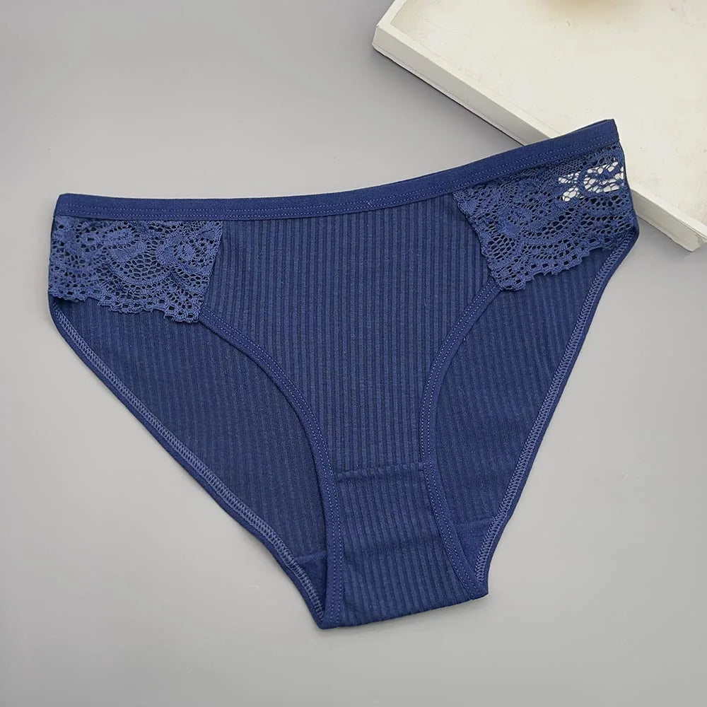 Moonflame 5 Pcs Seamless Cotton Briefs Sport Comfortable Solid Color Women's Panties.