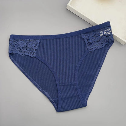 Moonflame 5 Pcs Seamless Cotton Briefs Sport Comfortable Solid Color Women's Panties.