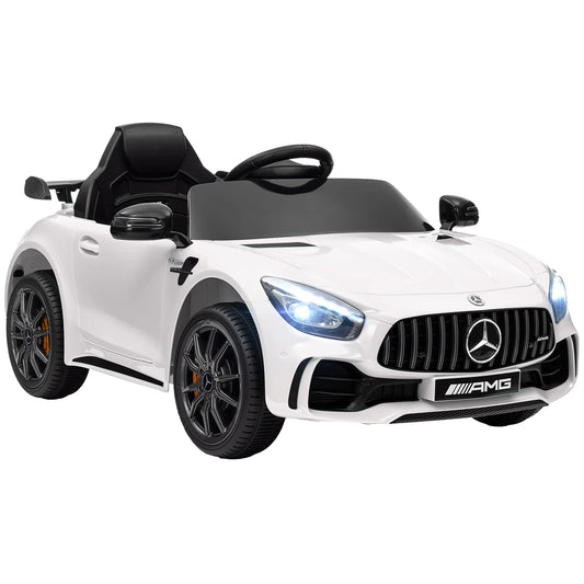 Aiyaplay Electric Car for Children +3 Years Mercedes-Benz Amg Gtr White.