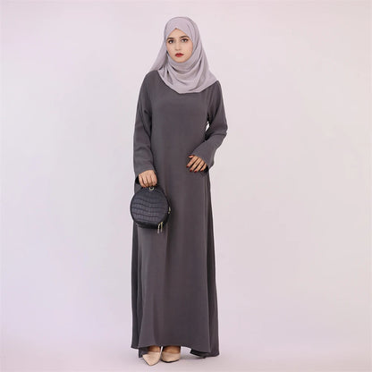 Ramadan Eid Solid Linen Dubai Abaya Turkey Islam Muslim Modest Dress Kaftan Prayer Clothes For Women Kebaya Robe Femme Musulmane.