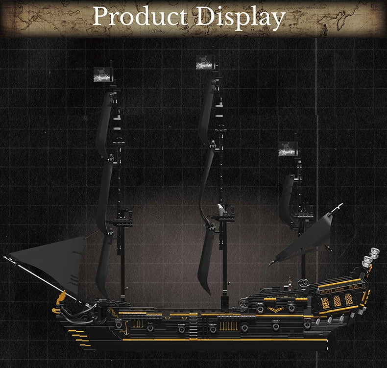 Mould King 13111 13199 Movie Toys The MOC Black Pearl Pirate Ship Model Assembly 16006 Building Block Brick Kids Christmas Gifts.