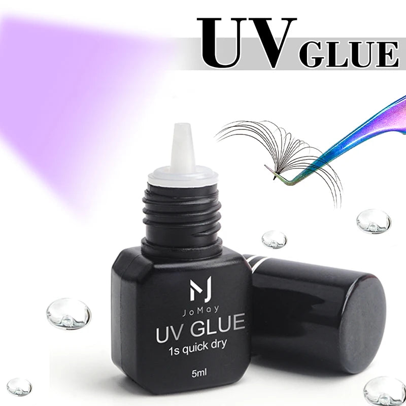JOMAY UV GLUE Adhesive For Eyelash Extensions 0.1S Fast Drying Strong False Eye Lash Extension Glue Long Lasting UV Eyelash Glue.