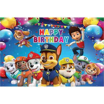 93PCS Dog Theme Party Set Birthday Party Decoration Paw Patrol Skin Dog Paw Balloon Bone Aluminum Film Balloon Decoration.
