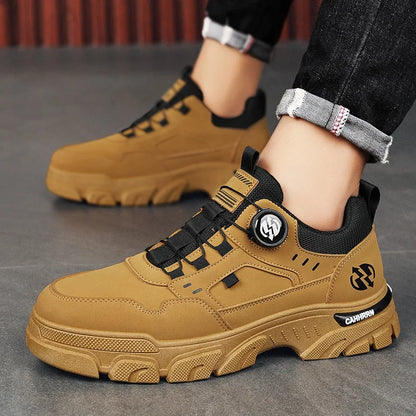 Men Sneakers Spring Autumn New High Top Men Casual Leathers Thick Soled Trendy Wear Resistant Short Boots Platform Sports Shoes.