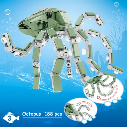 King crab Realistic Educational Ocean Creature Model Building Blocks Toys Easy Assembly,Ideal Holiday Gift for Kids Birthday.