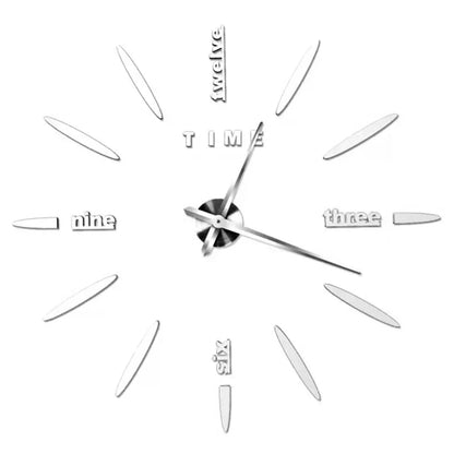 2023 Modernes Design, große Wanduhr, 3D-DIY-Quarzuhren, modische Uhren, Acryl-Spiegelaufkleber, Wohnzimmer, Heimdekoration, Horloge