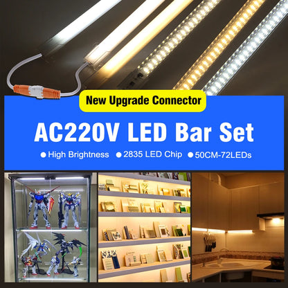 LED Tube Light AC220V  50cm 72LEDs High Brightness Night Bar 2835 Strip Energy Saving lamp for Home Kitchen Cabinet Wall Decor.
