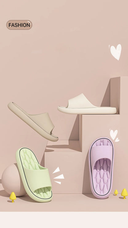 Super Light Soft Slippers Simple Fashion Slides EVA Elastic Shoes Colorful Sneakers In Door Bathroom Flip Flops.