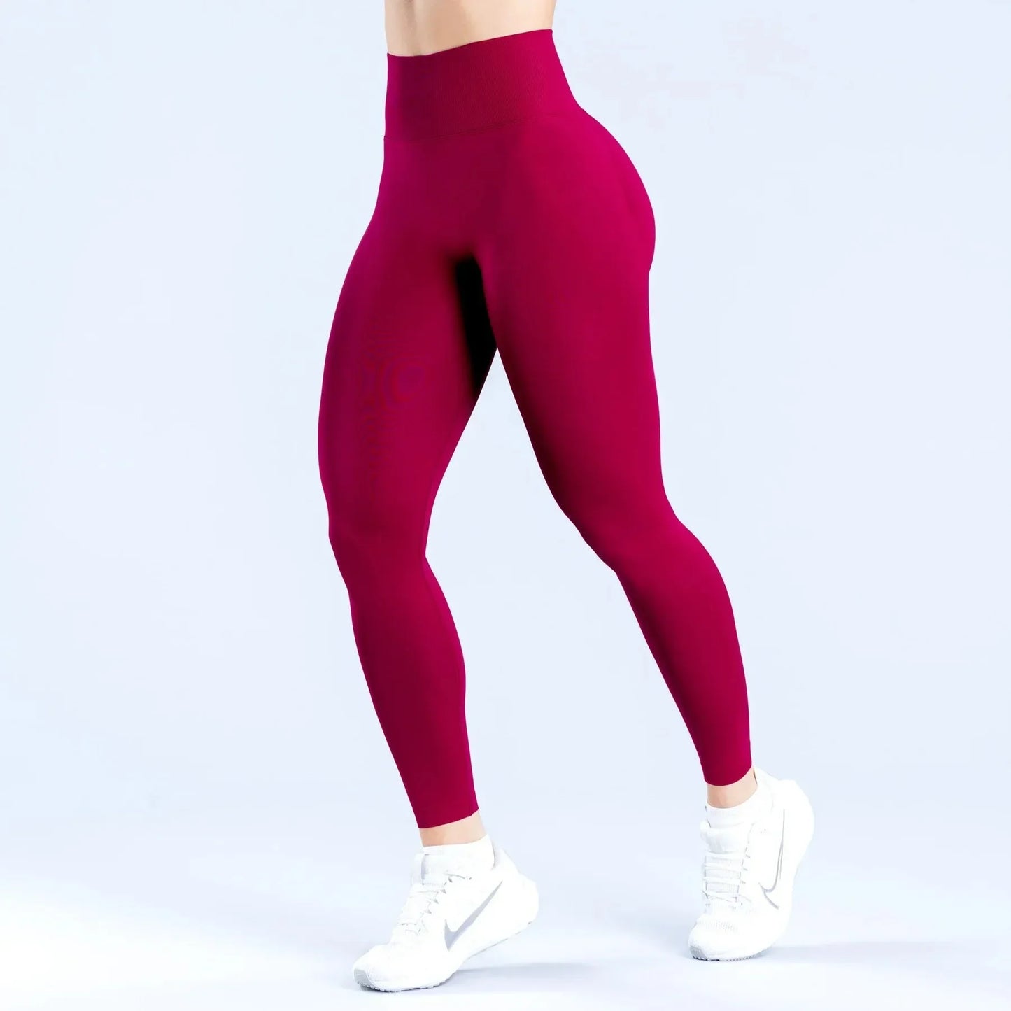 Seamless Women Solid Waist Yoga Pants Three-section Waist Sexy Hip-lifting Tight Sports Pants Fitness Exercise Yoga Pants.