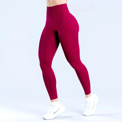 Seamless Women Solid Waist Yoga Pants Three-section Waist Sexy Hip-lifting Tight Sports Pants Fitness Exercise Yoga Pants.