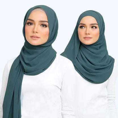 Muslim Chiffon Hijab Scarf Women Long Solid Color Head Wrap For Women Hijabs Scarves Ladies Muslim Veil Jersey Hijabs.