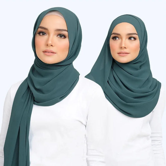 Muslim Chiffon Hijab Scarf Women Long Solid Color Head Wrap For Women Hijabs Scarves Ladies Muslim Veil Jersey Hijabs.