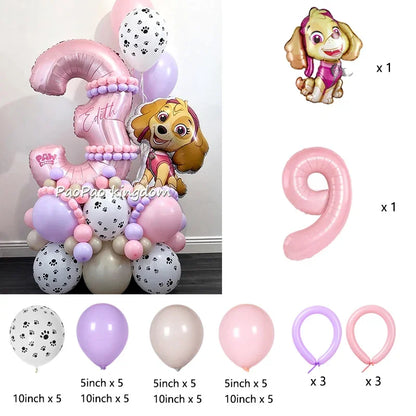 PAW Patrol Folienballons Digitale rosa Zahlenballons PAW Patrol Geburtstag Babyparty Party Dekoration Geschenk Chase Skye.