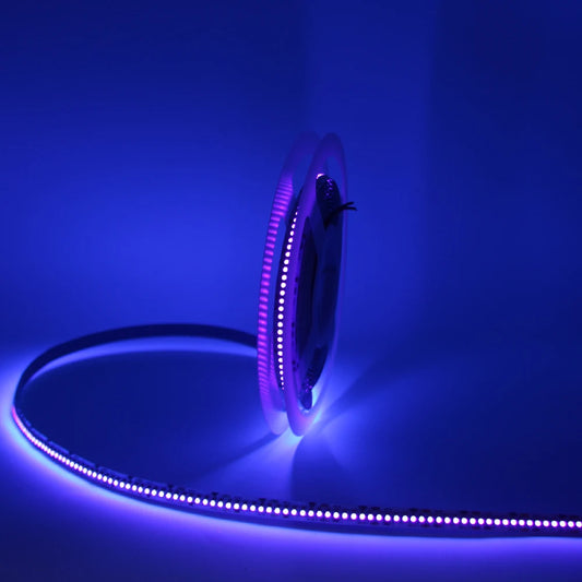 UV LED Strip Light 12/24V 60/120/240LEDS/M Ultraviolet LED Diode Ribbon SMD 2835 Purple Flexible Tape for DJ Fluorescence.