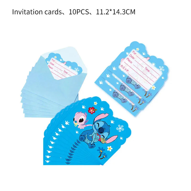 Disney Stich Geburtstag Dekorationen Einweg Geschirr Teller Serviette Stroh Tischdecke Folie Ballon Party Liefert Kinder Geschenke