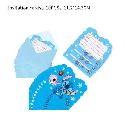 Disney Stich Geburtstag Dekorationen Einweg Geschirr Teller Serviette Stroh Tischdecke Folie Ballon Party Liefert Kinder Geschenke