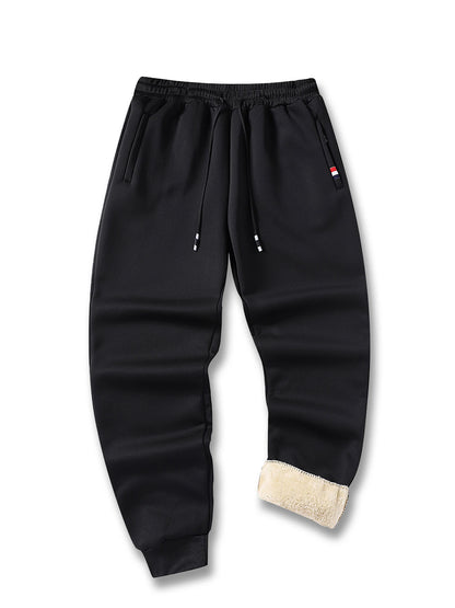 Men's Thicken Fleece Thermal Long Pants Winter Lambswool Warm Trousers Casual Jogging Drawstring Pants Male Sweatpants.