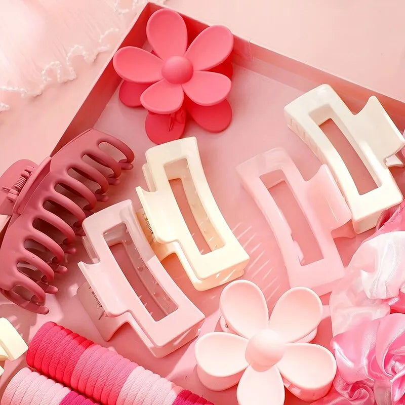 53-163Pcs Dopamine Fashion Elastic Colorful Band Hair Circles Flower Shaped Hair Accessory Grip For Women Daily Party Gift.