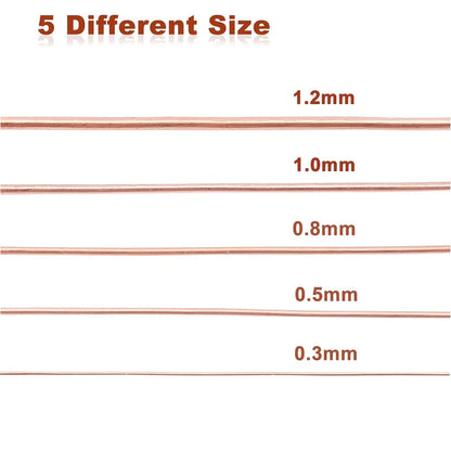 10M T2 Pure Copper Wire Round Coil Conductive Bare Copper Cable Wires for Electric Wire DIY Craft 0.3/0.5/0.8/1/1.2mm.
