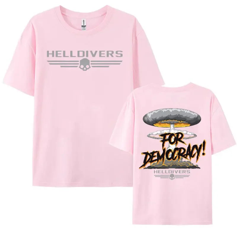 Hot Sale Helldivers for Democracy Graphic t shirt men Summer fashion Casual Short Sleeve Retro Trend Cool streetwear T-Shirts.