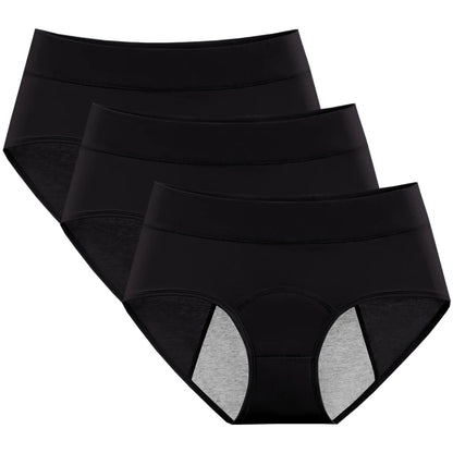 3pcs Cotton Women's Mid Waist Leak Proof Menstrual Panties Female Widen Period Physiological Briefs Lady Ventilate Comfort Panty