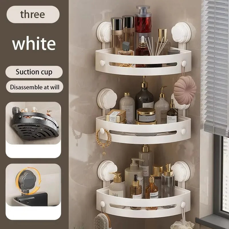Waschraum-Saugnapf ohne Stanzen, dreieckiges Lagerregal, Badezimmer, Toilette, Ecke, Handtuch, Duschgel, Lagerregal