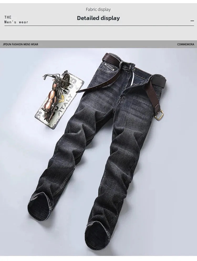 Lee Dex Jeans Herren Herbst/Winter Dicke, gerade Beine, lockere Passform, lässige Business-Hose, schlankmachend, glättet Ihre Silhouette-Hose.