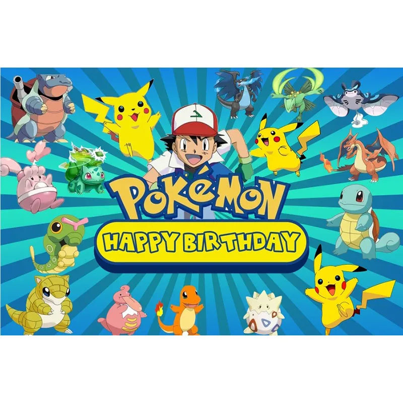 Pokemon Geburtstag Party Dekoration Pikachu Blitz Neue Ballon Set Kid Event Liefert Einweg Geschirr Banner Maske Hintergrund