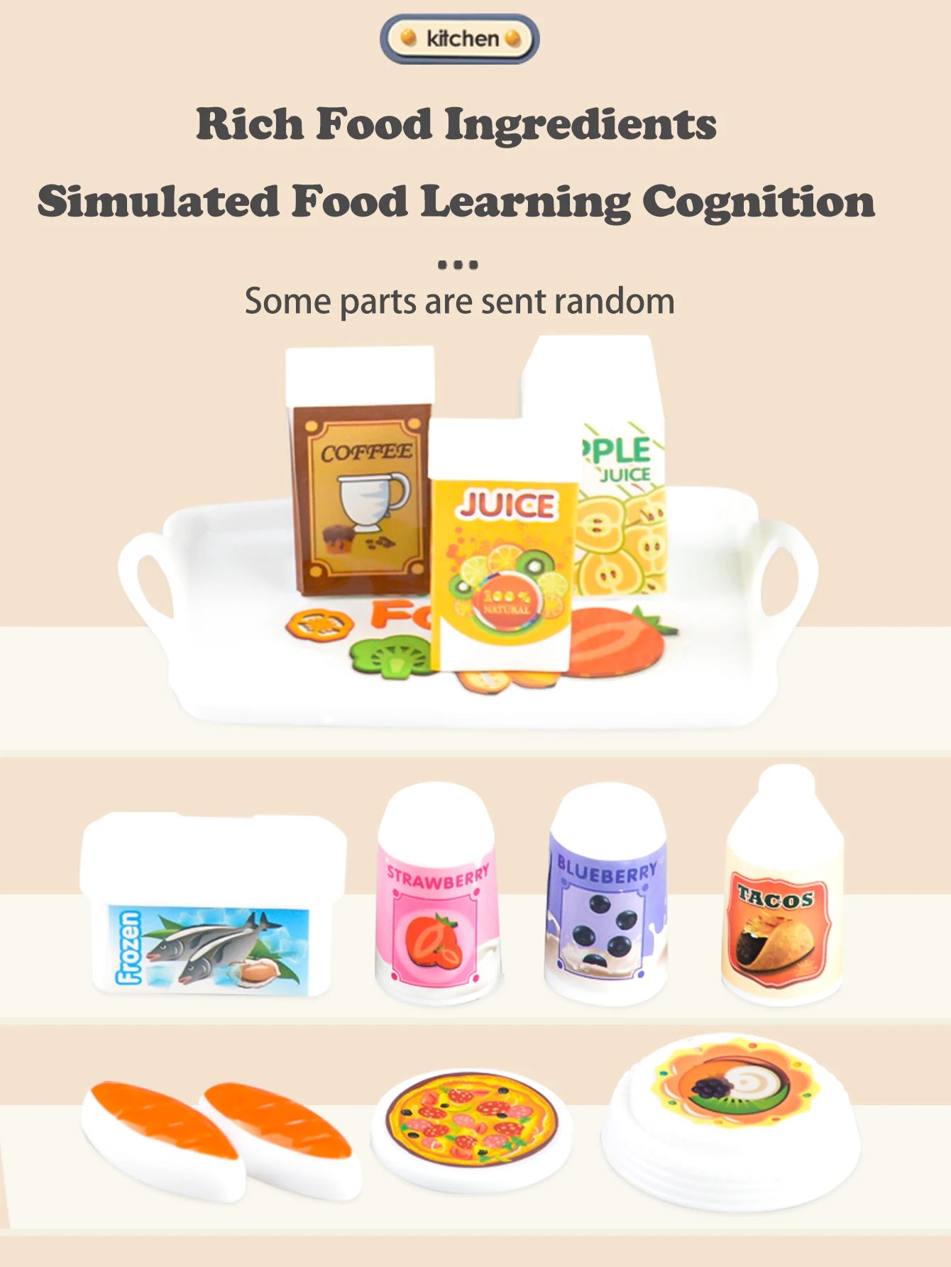 Kitchen Mini Play Cooking Set, Cutting Play Food Toys Pretend Play Pots Milk Bread Pans Early Educational for kids.