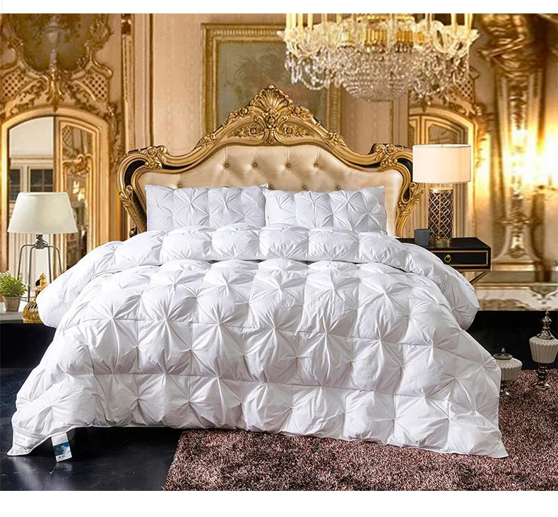 Goose Down Soft Duvet Luxury Blanket King Queen Twin Size Comforter Bedding Filler Bread Shape Super Warm Quilt.