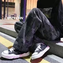 Trendy Brand Spring Autumn 2023 New Men's Jeans Loose Fit Versatile Workwear Style Korean Casual Long Pants.