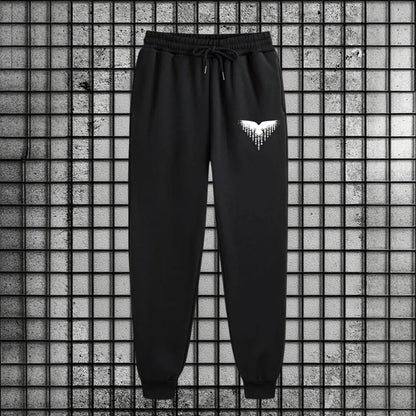 Ancient Viking Raven Print Hoodie Sweatpants Autumn Winter Daily Casual Sporty Jogger Set Urban Fashion Men's Zipper Tracksuit.