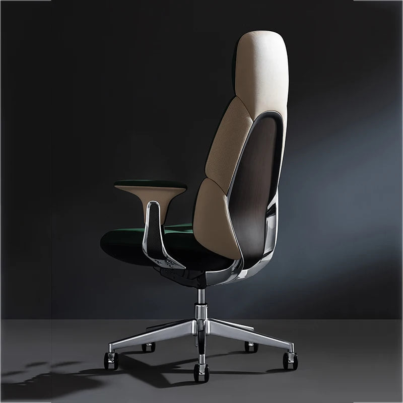 Bequemer Chefbürostuhl, luxuriöser grauer Designer-Drehstuhl, ergonomisch, tragbar, für das Home Office von Fotel Gaming