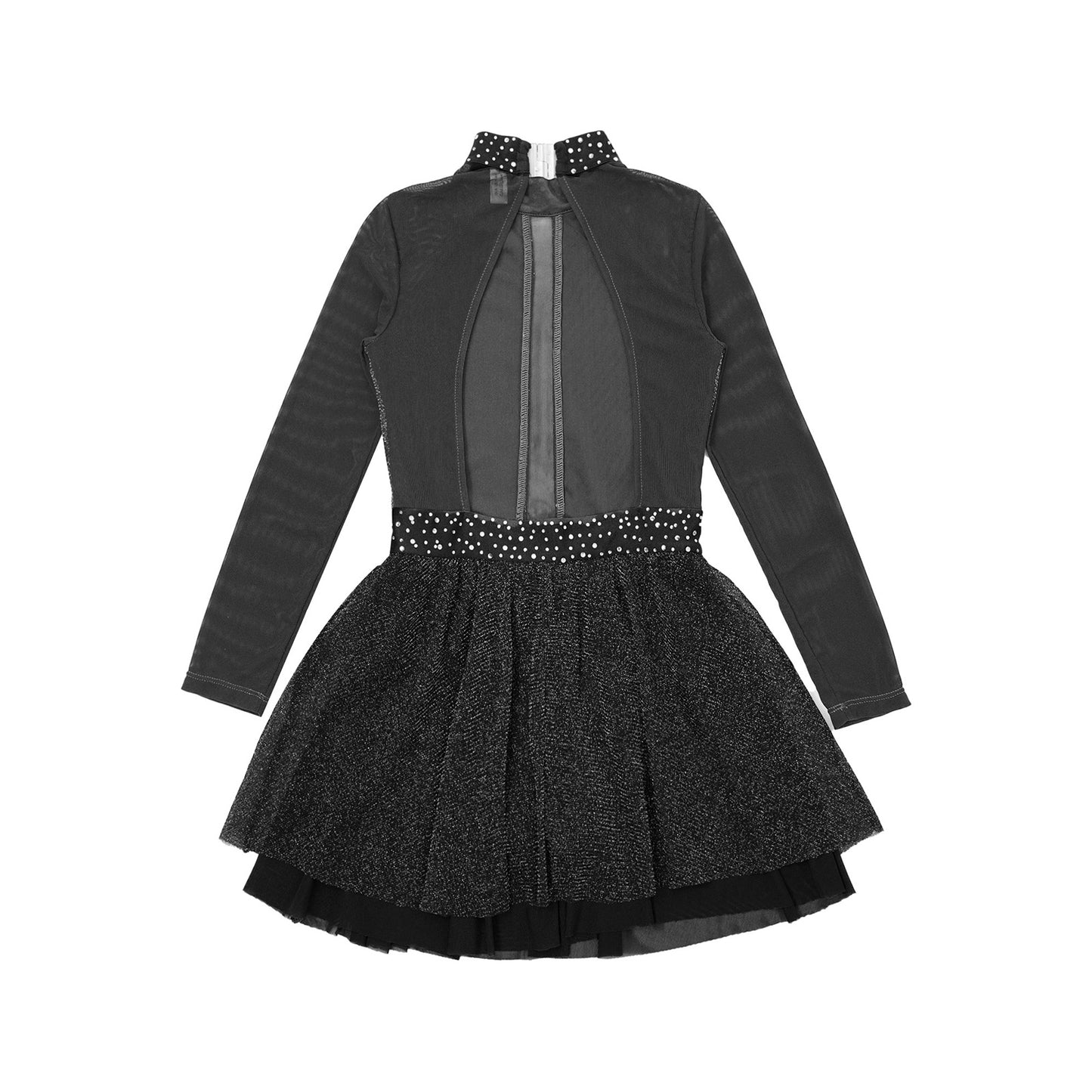 Kinder Mädchen Eiskunstlauf Kostüm Ballett lyrische Tanz gymnastik Trikot Kleid Langarm glänzend Mesh Performance Dance wear.